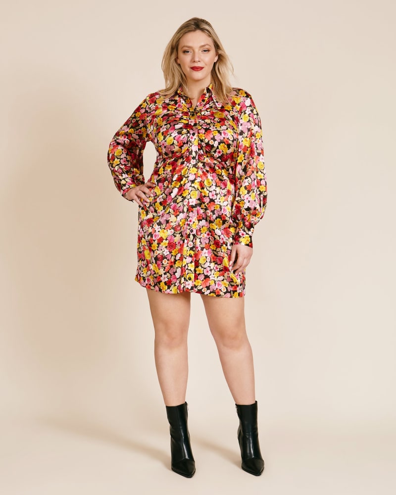 Stretch satin mini dress sales